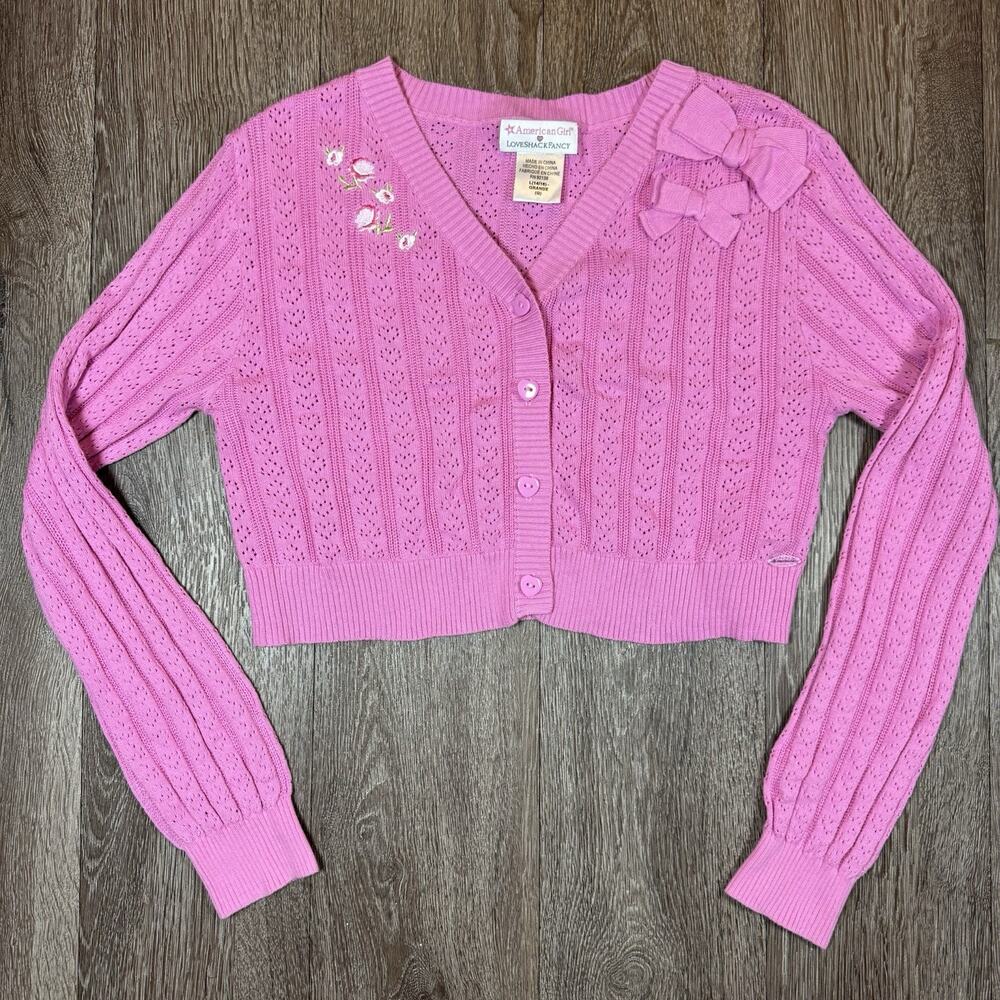 American Girl x Love Shack Fancy Cardigan Girl's Large 14/16 Pink Eyelet
